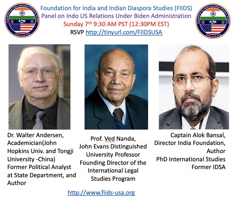 Panel: Indo-US Relations Under the Biden Administration