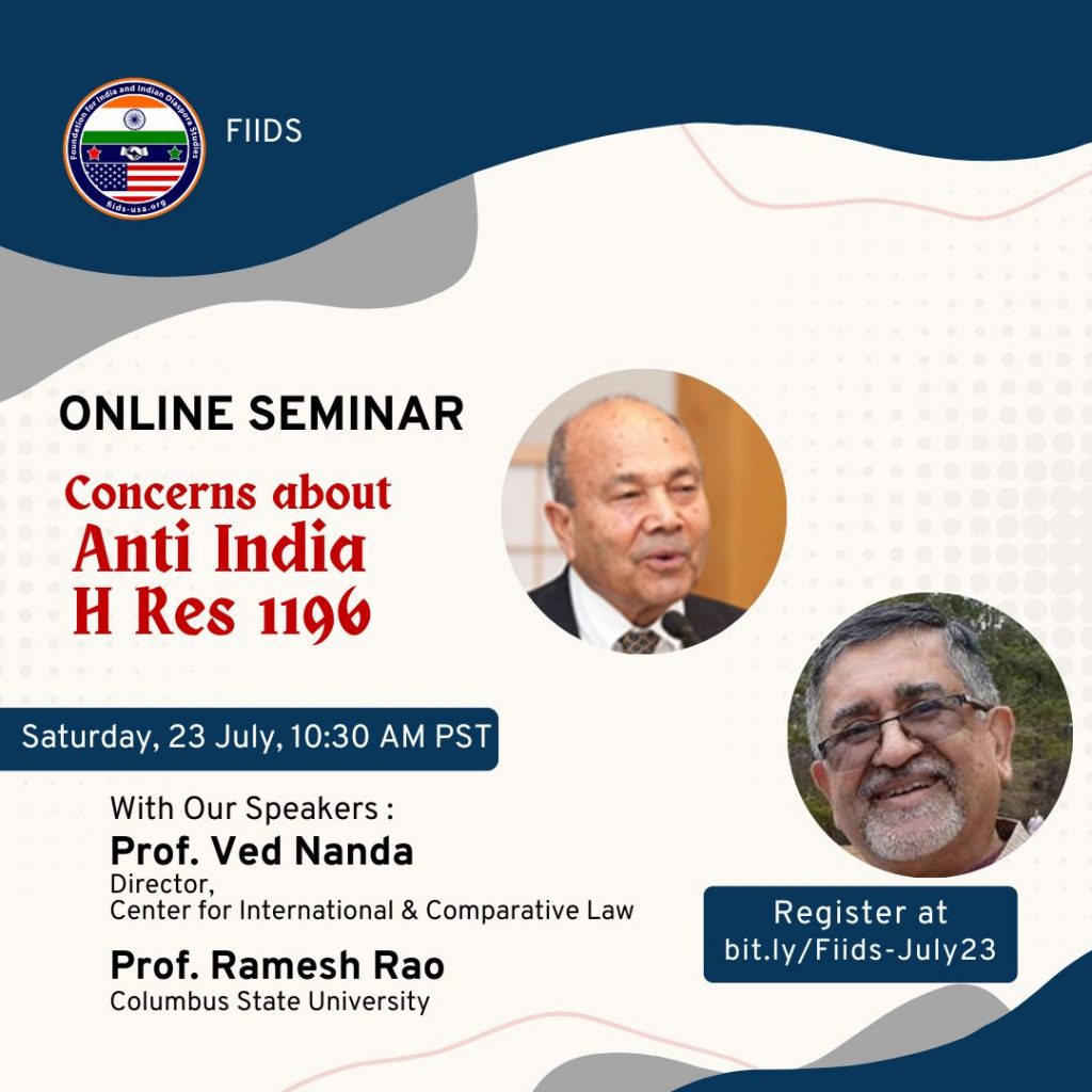 Concerns about Anti-Indian H Res 1196