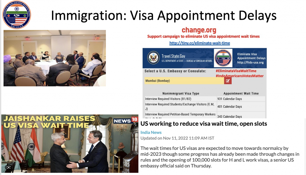 FIIDS Efforts on the US Visa Appointment Delays